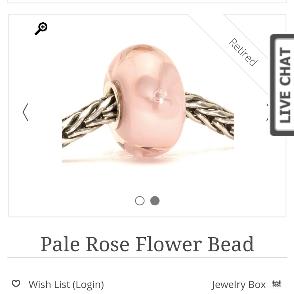 Trollbeads Pale Flower Bead (Retired)